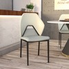 Upholstered Leather Modern Dining Chair Eclat Collection in Brown Set of 4 - 2 of 4