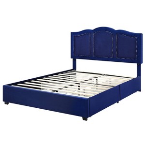 Hargerre Mid-Century Upholstered Bed with 4 Side Drawers - HOMES: Inside + Out - 1 of 4
