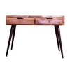 43" 2 Drawer Reclaimed Wood Console Table with Angled Legs and Pastel Accent Brown/Black - The Urban Port: Handcrafted, Cut Out Handles - 3 of 4