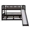 NicBex Twin Over Twin/Full Over Full Solid Wood Bunk Bed with Slide,Versatile Loft Bed with Fence and Ladder for Bedroom,White/Gray/Espresso - 4 of 4