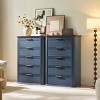 5 Drawer Fluted Dresser, 45" Tall Modern Chest with Curved Profile, Wood Storage Organizer for Bedroom Living Room-3irtyhousy - 3 of 4