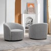 KINWELL 34" Wide Upholstered Swivel Accent Barrel Chair (Set of 2) - 3 of 4