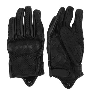 Unique Bargains Motorcycle Full Finger Gloves with Hole Black 1 Pair - 1 of 4