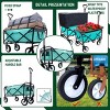 YONWAY Collapsible Foldable Beach Wagon Cart with Strapping System and 3pcs Plastic Liner Bag,Loading Capacity 360lbs for Camping Shopping - 2 of 4