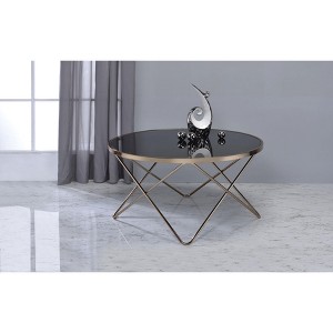 Valora Black Glass & Champagne Finish Coffee Table - 1 of 1
