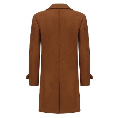 Braveman Men's Double Breasted Pea Coat Wool Blend Dress Jacket Peacoat Caramel 2X — фото 2
