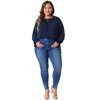 Agnes Orinda Women's Plus Size V-Neck Drawstring Long Sleeve Casual Blouses - 3 of 4