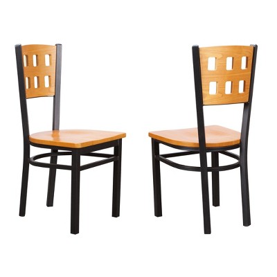 Set of 2 Keifer Metal Side Chairs Black - Linon