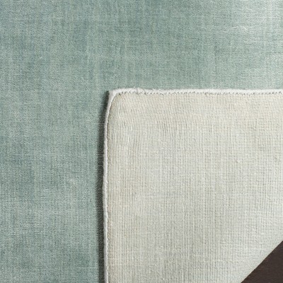Villa Blue Hand-Knotted Wool and Viscose Area Rug