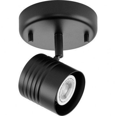 Progress Lighting Kitson 1-Light Wall Sconce, Black, Ribbed Shade