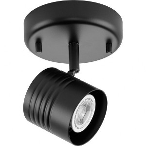 Progress Lighting Kitson 1-Light Wall Sconce, Black, Ribbed Shade - 1 of 2