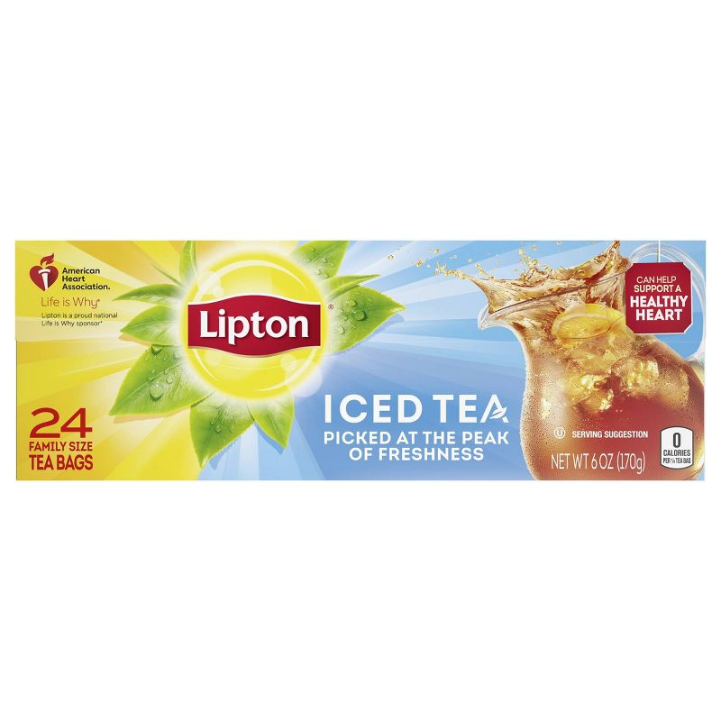 Lipton Family Black Iced Tea Bags Unsweetened - 24ct, 1 of 8