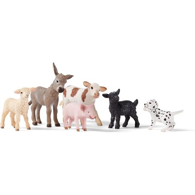 TEMI 6-Piece Baby Farm Animal Figurines Set, Realistic Barnyard Toys for Ages 3+