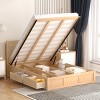 Platform Bed with Storage Compartments and 2 Drawers, Rustic Solid Wood Frame Bed for Bedroom-Baofuwish - 3 of 4