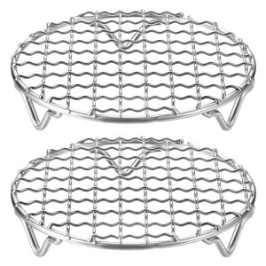 Unique Bargains Stainless Steel Round Cross Wire Barbecue Grill with Legs - 1 of 4