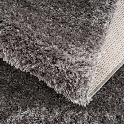 Faina Medium Gray Plush Shag Washable Rug 4' x 5'7"