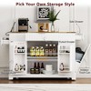 Whisen Classic Style Kitchen Islands on 5 Wheels with 3 Drawer and 3 Open Side Racks - 4 of 4