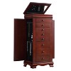 Stufurhome Locking Jewelry Armoire with 8 Drawer, Flip Top Mirror, 2 Side Doors, Wooden Jewelry Storage Cabinet Large Capacity, Cherry - 2 of 4