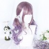 Unique Bargains Women's Curly Wigs 24" Purple Gradient with Wig Cap - 3 of 4