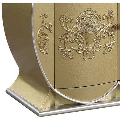 76" Gold Finish Rococo Style Ornate Wood Composite Server