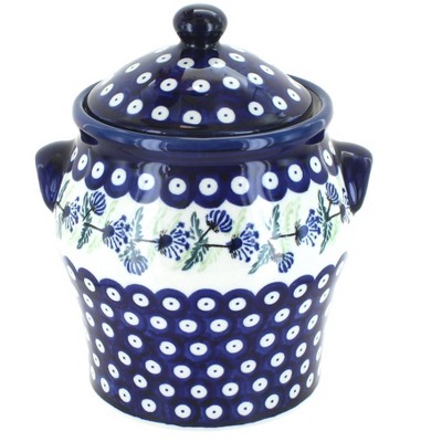 Blue Rose Polish Pottery 1100 Zaklady Large Canister