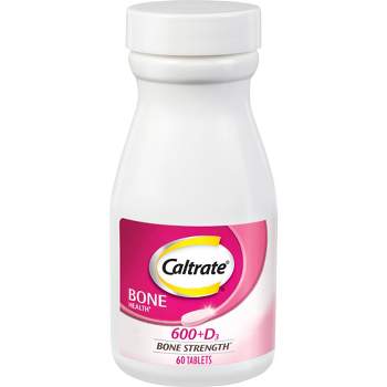Caltrate Bone Health 600 & D3 Bone Strength Calcium Dietary Supplement Tablets