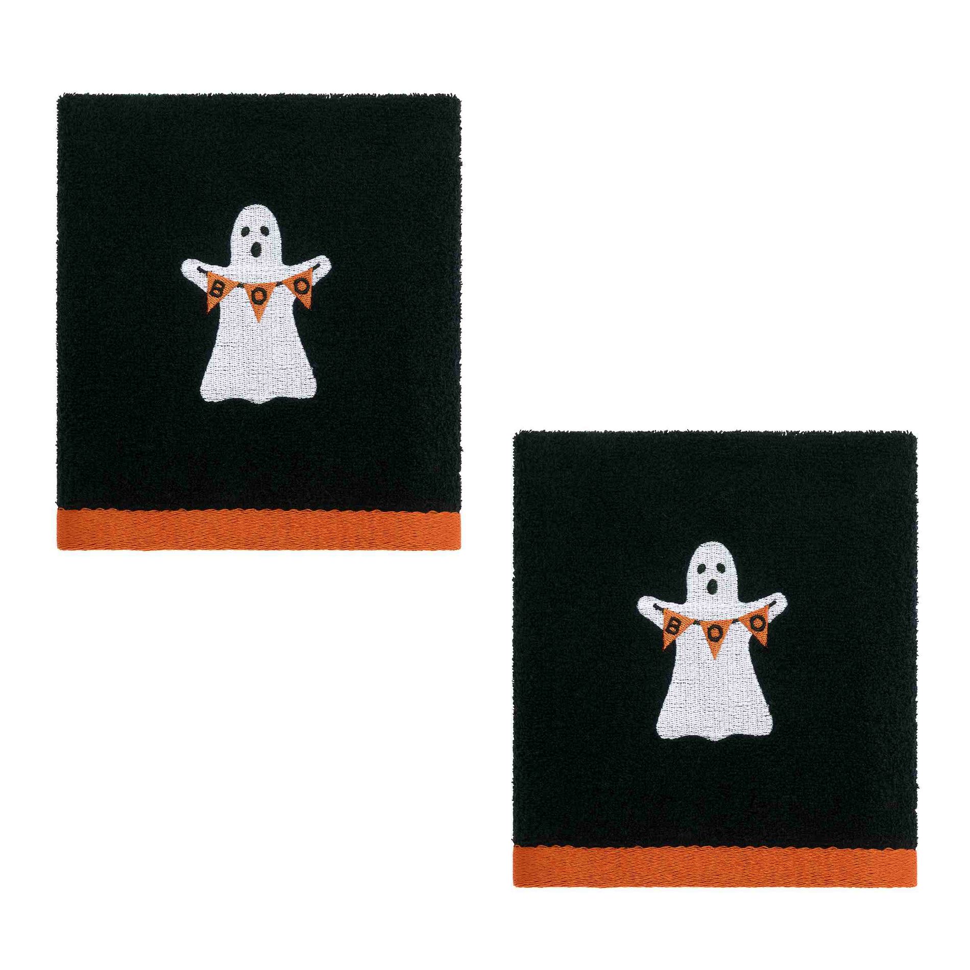 Avanti Linens Ghost Boo Halloween 2-Pack Hand Towels
