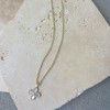 Adornia 14k Gold Plated Mother of Pearl Flower CZ Halo Necklace - 3 of 4
