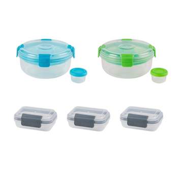 Bentgo 14.2oz Glass Snack Container With Plastic Lid - Blue : Target