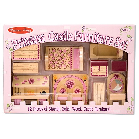 melissa & doug® princess castle wooden dollhouse furniture (12pc