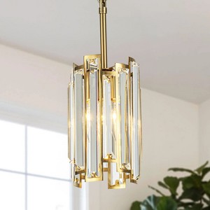 Rennnsan Mirelle 5" W 1 - Light Rectangle Crystal Modern Glam Dimmable Flush Mount - 1 of 4