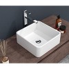 ONWITH 15x15 Inch White Ceramic Square Vessel Bathroom Sink - 2 of 4
