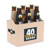 Big Dot of Happiness Cheers and Beers to 40 Years - 40th Birthday Party Decorations for Women and Men - 6 Beer Bottle Label Stickers and 1 Carrier - 2 of 4
