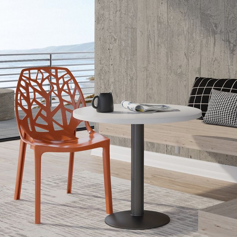 LeisureMod Cornelia Modern Plastic Dining Chair with Cut-Out Tree Design, 2 of 9