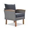 Maggift Patio Seating Set, Terrace Seating Group, Casual Terrace Set, Outdoor Dialogue Set, Patio with Cushions, Backyard, Gray, 86.61"*25.74"*34.64" - 4 of 4