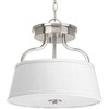 Progress Lighting Arden 2-Light Semi-Flush Convertible Fixture, Brushed Nickel, Summer Linen Shade - 2 of 4