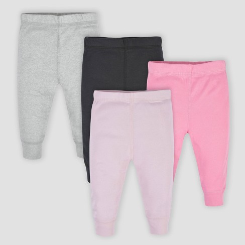 Gerber Baby Girls 4pk Active Pants Pink black white Newborn Target