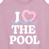 Women's - Instant Message - I Heart The Pool Floatie Graphic Racerback Tank - 2 of 4