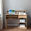 KTMBDW Computer Desk with 2 Drawers and Open Storage Shelf, Wood Writing Home Office Workstation, Office Desk with Drawers for Bedroom - 2 of 4