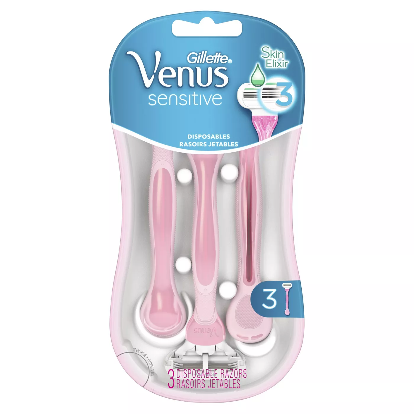 Venus Sensitive 3-Blade Women's Disposable Razors - image 1 of 7