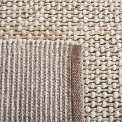 Natural Light Grey Handwoven Wool Square Area Rug