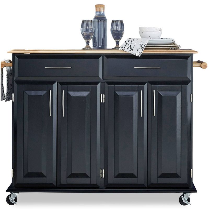 Dolly Madison Kitchen Island Cart Wood/Black/Natural - Home Styles, 5 of 21