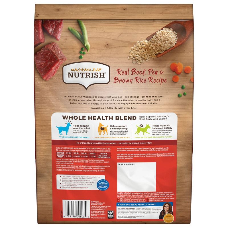 Rachael Ray Nutrish Real Beef, Pea & Brown Rice Recipe Adult Super Premium Dry Dog Food, 3 of 10