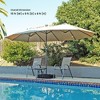 Home Zone Living 15x9 Ft Double Head Patio Umbrella with Base, 36 LED Lights, Sand Bags, UV Resistant & Waterproof, 213 LBS Total Weight, Beige Tan - 3 of 4