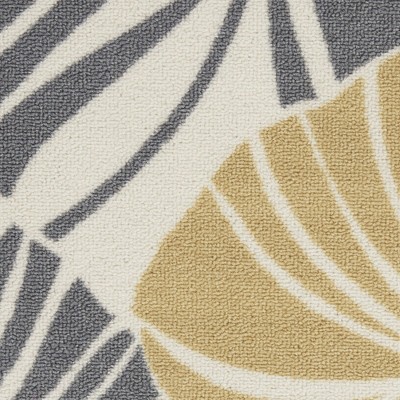 Gray and Beige Tropical Leaf Indoor/Outdoor Area Rug 4' x 6'