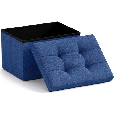 Ornavo Home Collapsible Rectangle Small Storage Ottoman - 12" x 16" x 12"