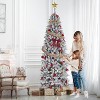 Artificial Christmas Tree, Pre-Lit Pencil Christmas Tree, Dual LED Light, Xmas Tree Holiday Decoration for Home Party - 3 of 4