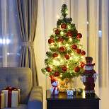 Tangkula 3'PVC Artificial Small Christmas Tree Holiday Season Decoration