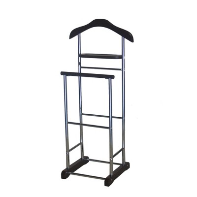 Proman Product Twin Valet with Wooden Hanger Tray & Trouser Bar, Walnut