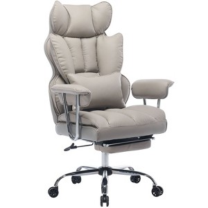 Efomao Ergonomic Desk Office Chair 400LBS, Big and Tall PU Leather Computer Chair, Executive Desk Chair with Footrest and Lumbar Support - 1 of 4